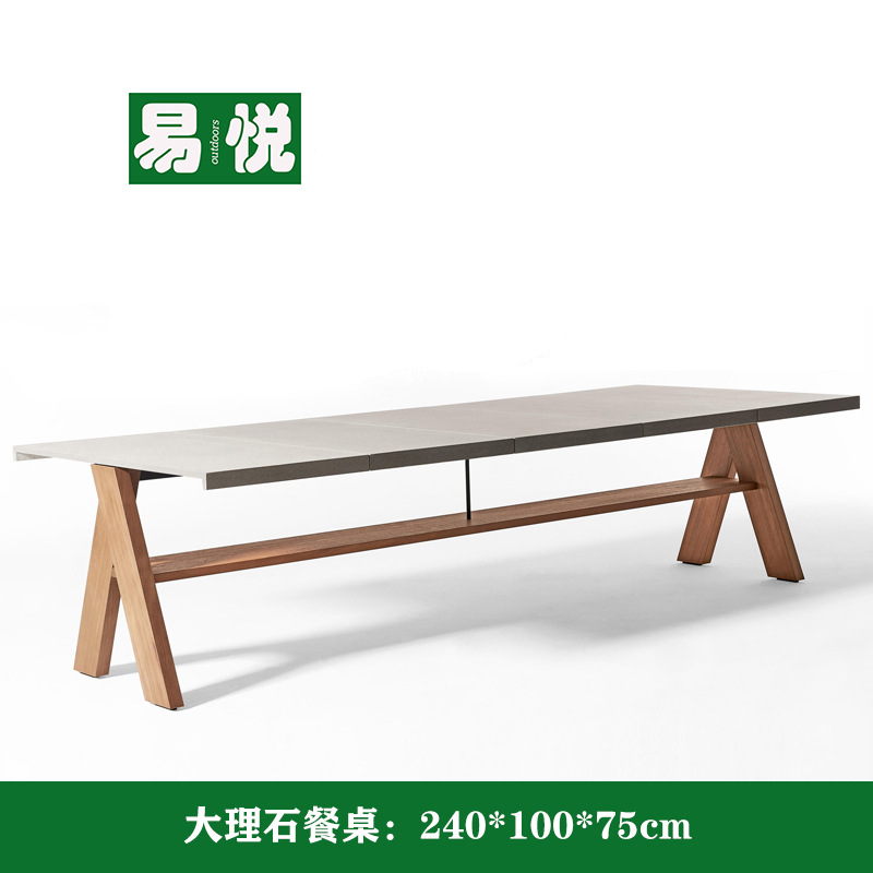 Mesa de mármol 240 * 100 * 75 (teca)