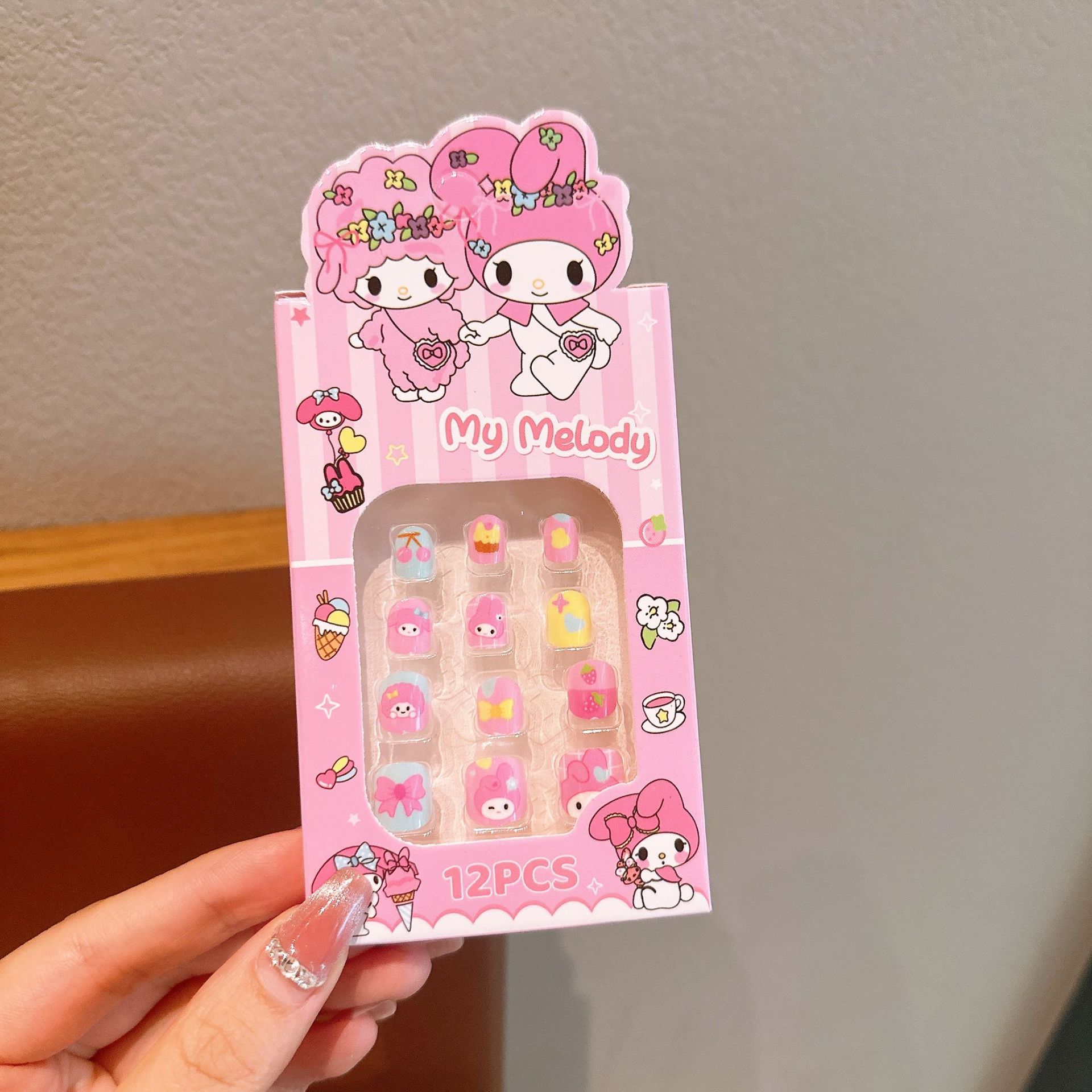 Niños pegatinas de uñas chicas dibujos animados pony paoli pegatinas de uñas desmontables piezas de uñas dulces lindas para usar uñas