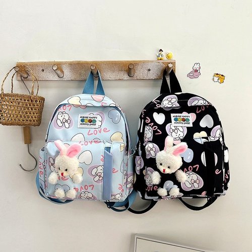 Cute Kindergarten Children's Schoolbag for 2-7 Year Old Boys and Girls, Lightweight Small Backpack with Cartoon Rabbit Design, Dual-Shoulder Bag