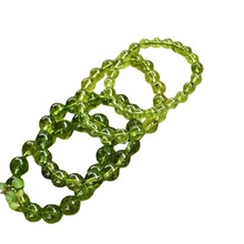 天然收藏级绿橄榄石手链单圈冰种绿色水晶祖母绿手串女小清新饰品