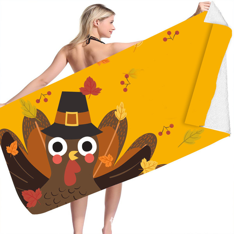2022 trendy men's and women's holiday family reunion activities sharing Essential Thanksgiving eye-catching active printed beach towel 2022 trendy men's and women's holiday family reunion activities sharing Essential Thanksgiving eye-catching active printed beach towel