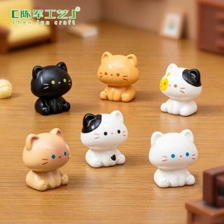 微景观创意可爱坐坐小猫萌粒公仔 DIY装饰品配件娃娃屋造景小摆件