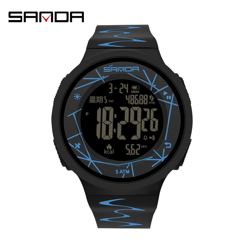 SANDA reloj medidor de calorías nocturna multifuncional impermeable al aire libre reloj electrónico de montaña