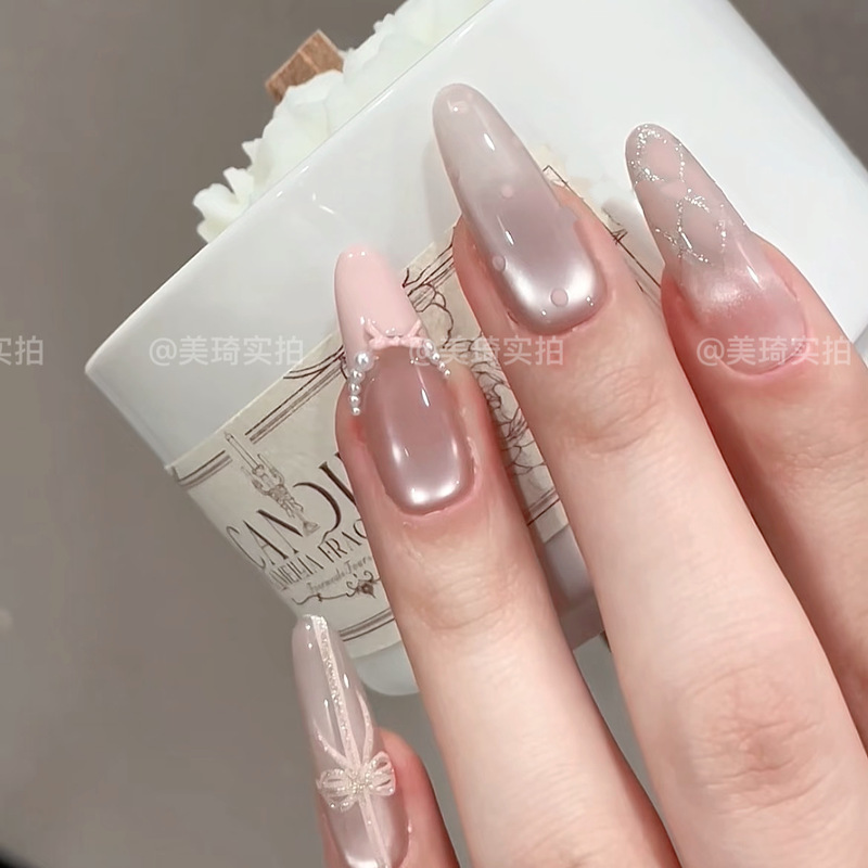 [Spring Sweet Soup] Sweet Girl Exclusive Water Light Sense French Cat's Eye Hand Wear Armor 97 Kit with Box