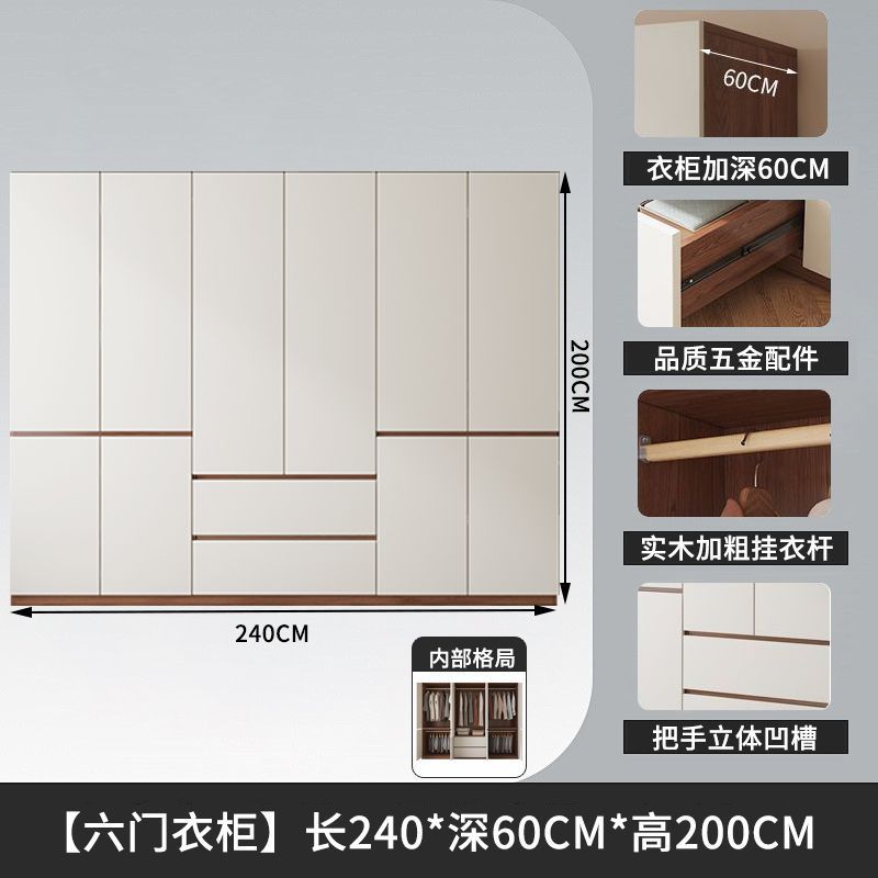Fábrica directa armario de madera sólida dormitorio doméstico colgante completo sin instalación simple puerta abierta gabinete conjunto ligero image 10