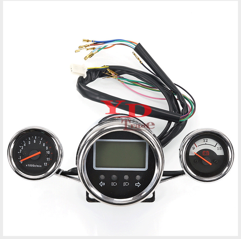 Atv Beach Motorcycle Accessories Big Bull Storm Lcd Three-In-One Instrument Panel, Power Level, Gear, Headlight Sensor