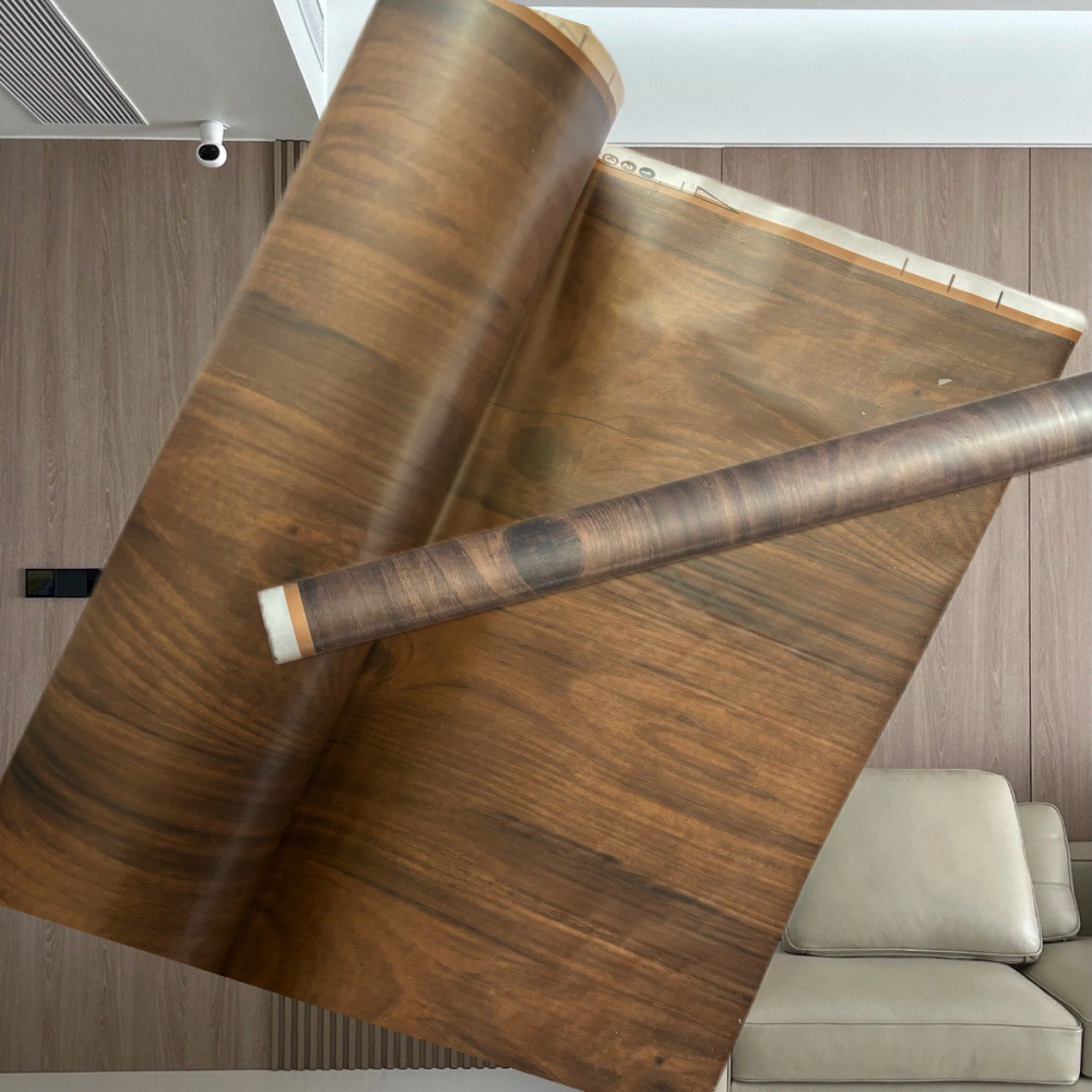 深棕带节纹理高端奢华木纹全哑光烫金箔 适用于相框墙板塑料材质