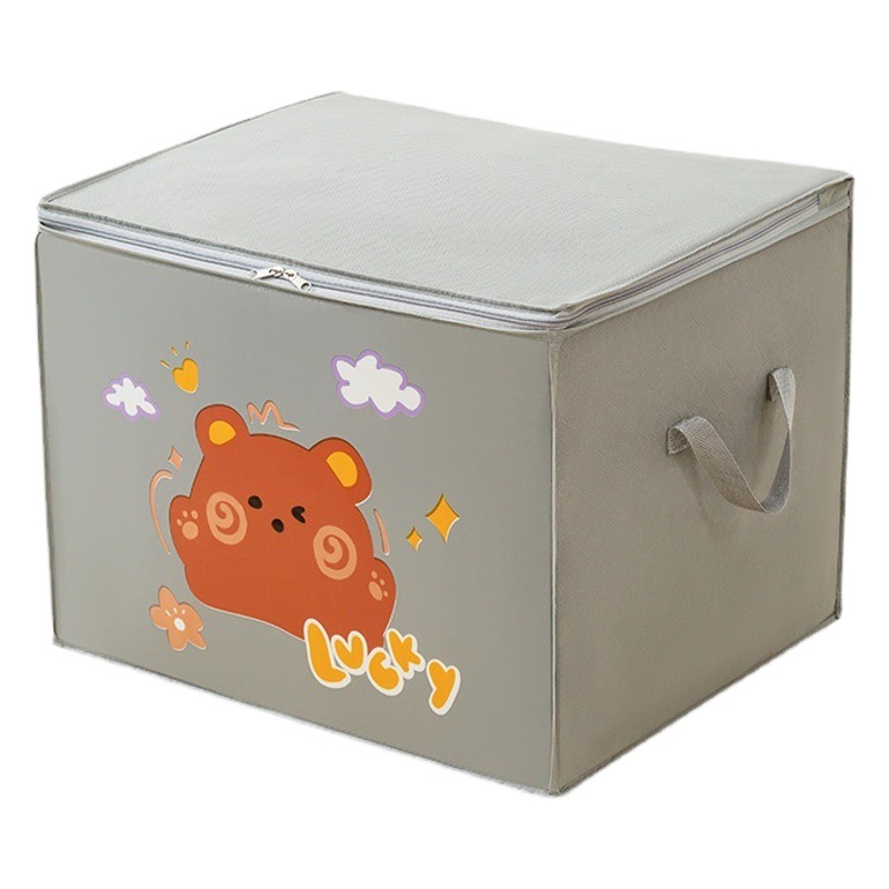 Nueva bolsa de almacenamiento de tela no tejida Linda bolsa de organización de ropa edredón en movimiento bolsa de embalaje de equipaje almacenamiento a prueba de humedad