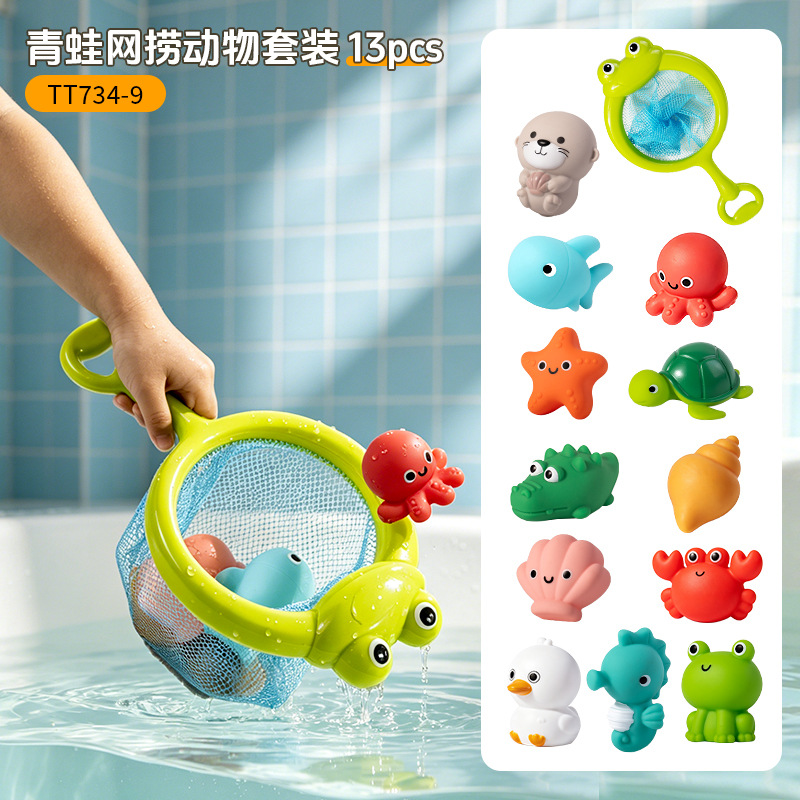 Juego de Pesca para Baño de Bebé de Vinilo, Flotante, para Niños y Bebés