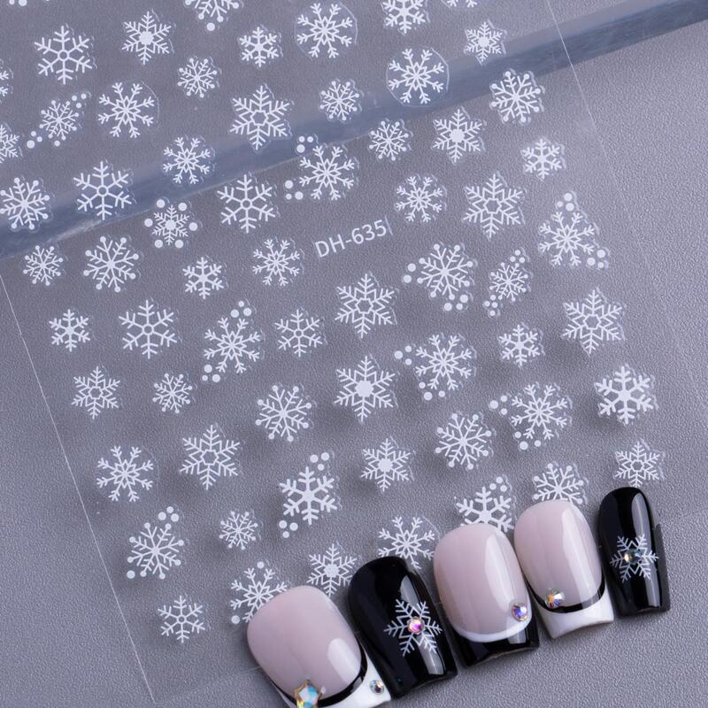 Cross-Border Laser Snowflake Nail Art Stickers Flat Silver Foil Christmas Snowflake DIY Nail Stickers Decorations Dh635