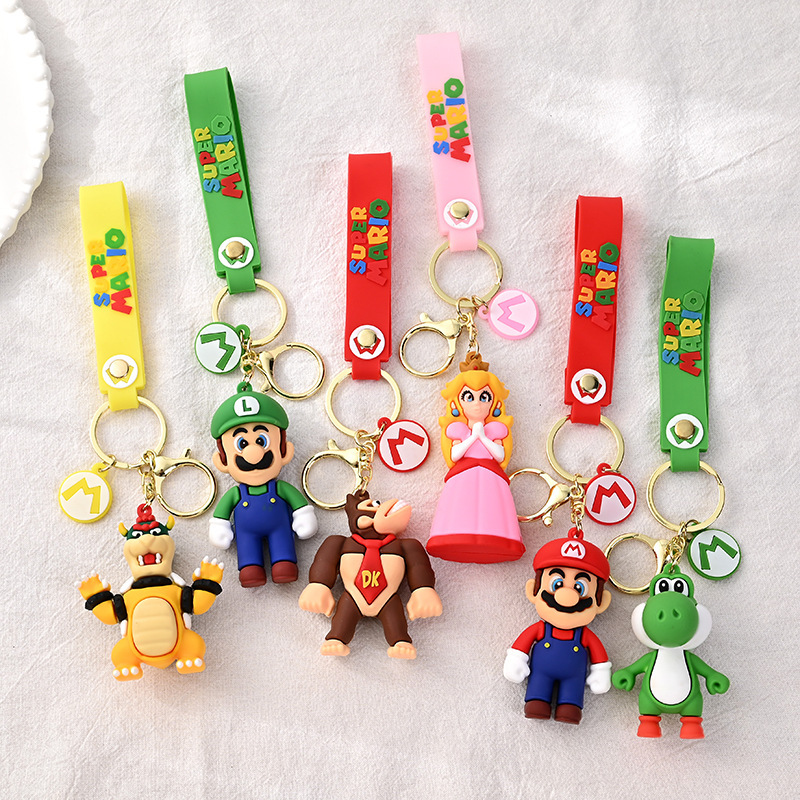 Super Mario Keychain Doll Wholesale Net Red Bag Pendant Cartoon Cute Small Gift Stereo Keychain Super Mario Keychain Doll Wholesale Net Red Bag Pendant Cartoon Cute Small Gift Stereo Keychain