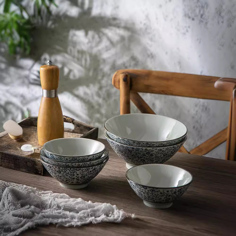 5.75英寸斗笠碗丼饭碗日式料理店端食菜碗家用吃米饭中号碗陶瓷碗