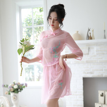 品贤 情趣内衣民国刺绣淑女装透明网纱性感复古游戏服19139