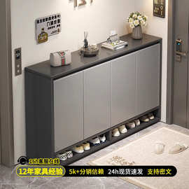 鞋柜家用门口收纳柜一体靠墙2026新款入户储物容量多层超大玄关柜