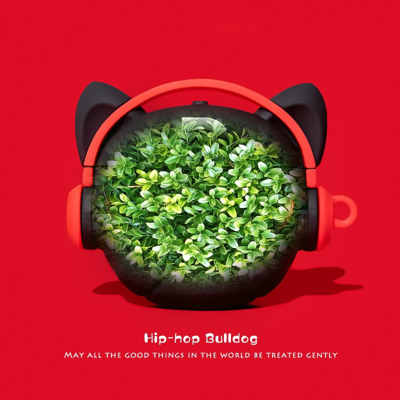 Perro de música roja