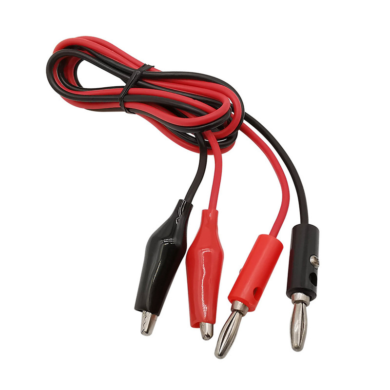 4mm Banana plug to crocodile clip wire power supply test wire crocodile clip 2 plug to 2 clip red and black wire 1 m