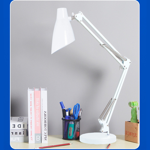 American metal folding desk lamp, working long arm telescopic LED eye protection lamp, student desk clip, bedside reading