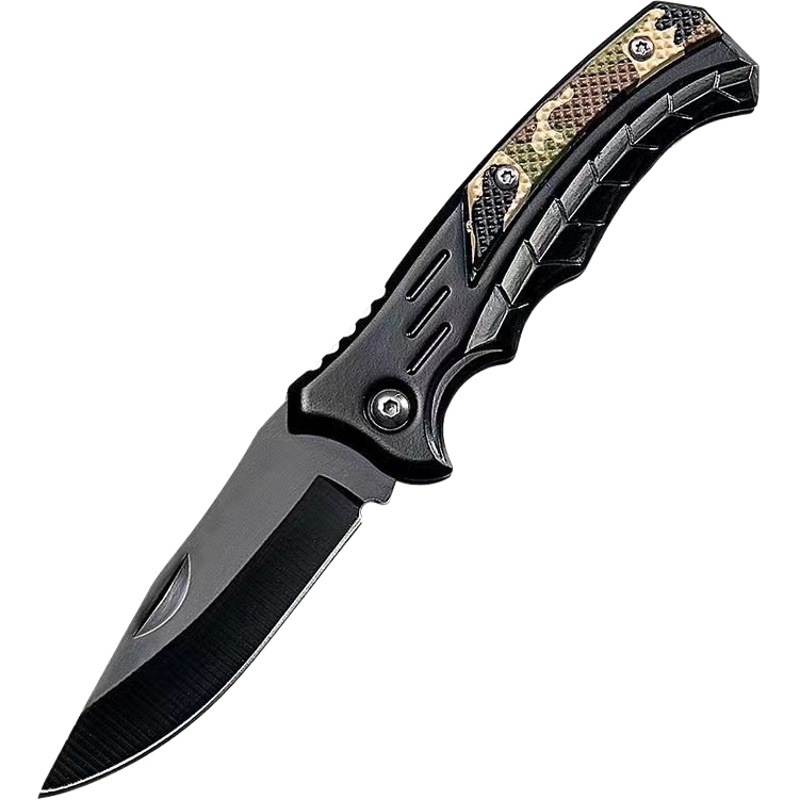 New outdoor folding knife multi-functional stainless steel camping outdoor knife multi-functional fruit knife barbecue knife wholesale