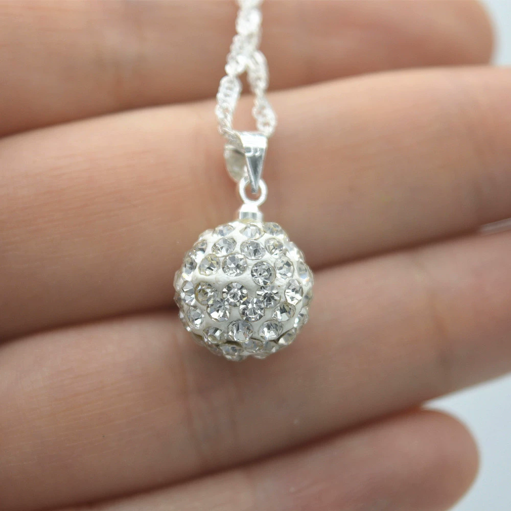 Глина, ожерелье, маленький аксессуар, 12 мм, инкрустирован diamonds, микрорельеф, подарок на день рождения