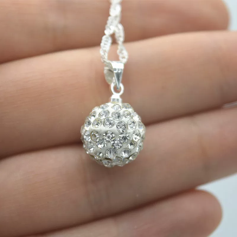 Глина, ожерелье, маленький аксессуар, 12 мм, инкрустирован diamonds, микрорельеф, подарок на день рождения