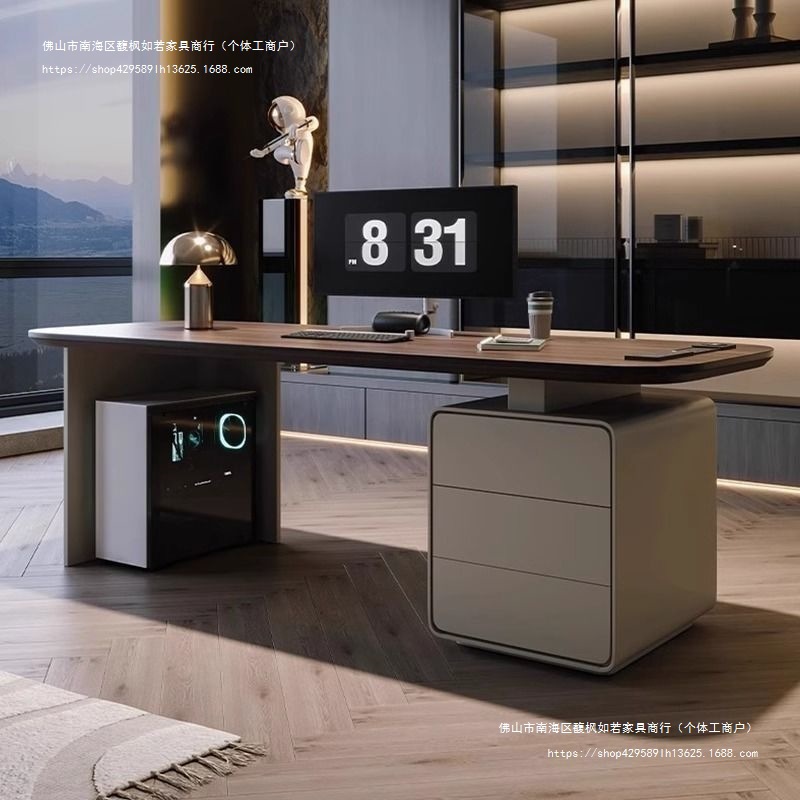 Italian minimalist study desk modern simple light luxury home office…