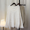 2022 Autumn and winter new pattern Mink like Sweater jacket Korean Edition Easy V. fashion sweater Socket