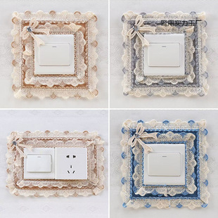 Switch Protective Cover Frame Simple Wall Decoration Living Room Wall Bedroom Creative Socket Patch Lace Fabric