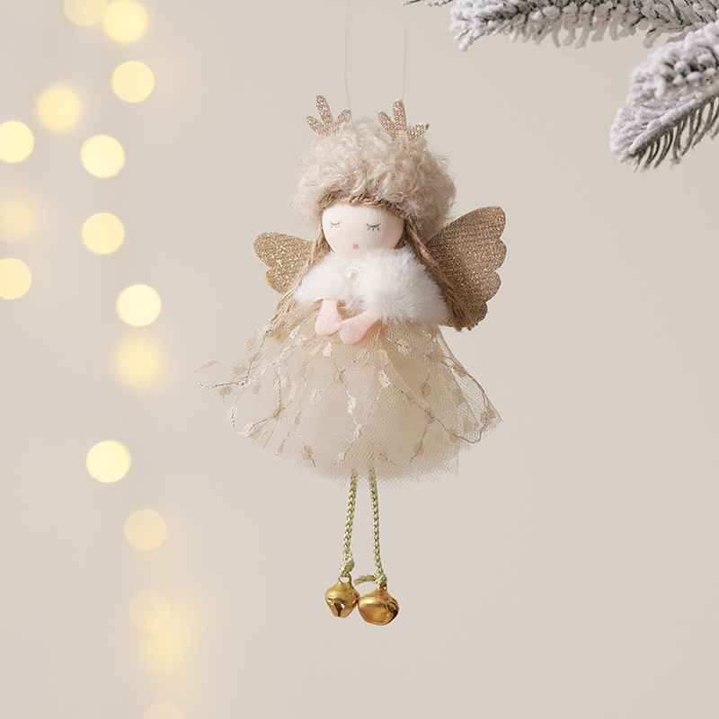 Nuevos productos transfronterizos de venta en caliente de navidad niña Angel Colgante creativo colgante de peluche Navidad decoración del árbol de Navidad