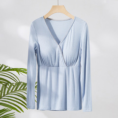 Plus-size 90kg (180 jin) curvy women's maternity nursing warm set—home wear for the postpartum period, designed for breastfeeding and nursing mothers.