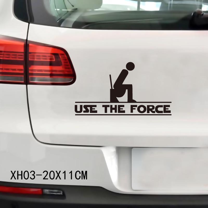 Comercio exterior nuevo uso la fuerza pegatinas de coche duro inodoro divertido pegatinas reflectantes pegatinas de coche