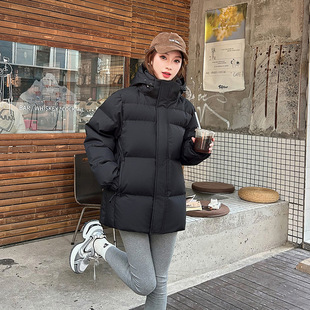 90 White Duck Down Winter Short Down Jacket Women's Small Detachable Hooded Loose New Thickened Down Jacket