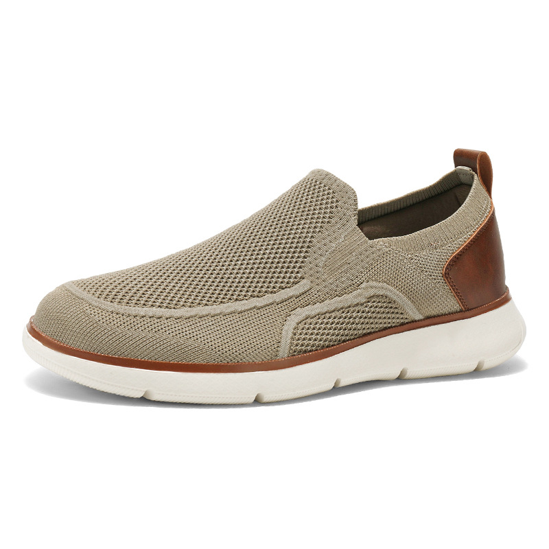 Nuevos zapatos de moda casuales retro transfronterizos de gran tamaño transpirables de malla voladora para niños con un pie zapatos de hombre ligeros y antideslizantes