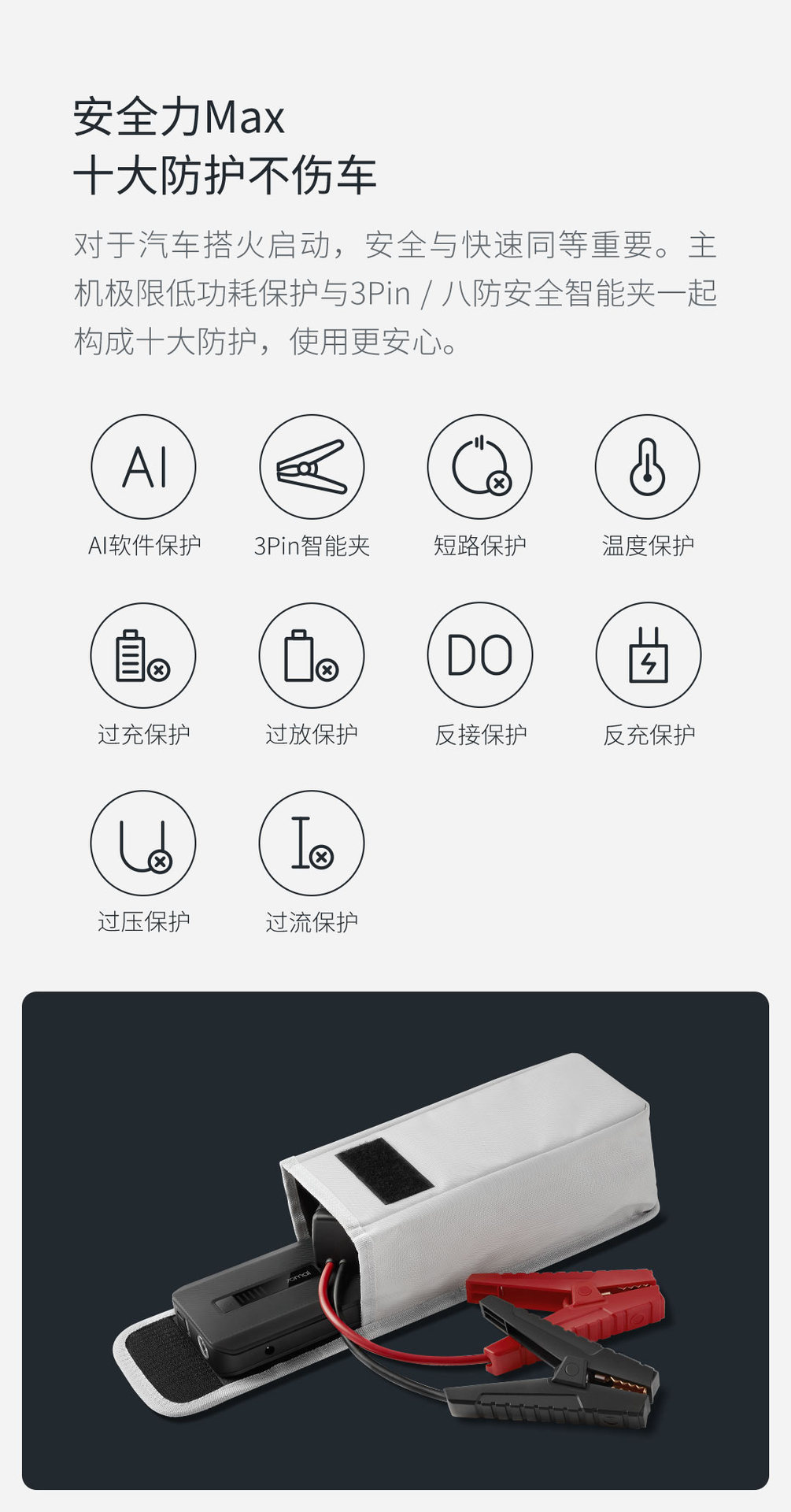 70Mai Rescue Lighting Battery Car Battery Emergency Starting Power Supply Max Ignition Jump Starter Charger