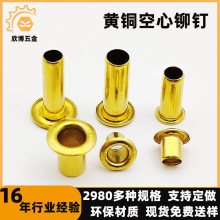 定制空心铜鸡眼 M0.8-M10精密电子鸡眼 管状铆钉 镀铜空心铆钉