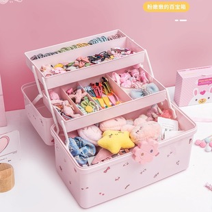 Cute Hair Accessories Storage Box Girl Baby Hairpin Hairpin Rubber Band Hair Ornament Loop Dressing Cute Hair Rope Zhao Zhiwu