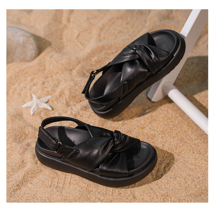 Sandal nữ hở mũi đế xuồng cao gót quai sau phối màu da thật — đen, Màu trắng nhạt chi tiết 11