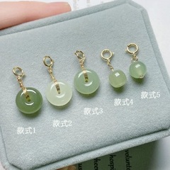 天然和田玉平安扣 老型珠 圓珠  南紅桃子 小鎖 小提溜時尚簡約款