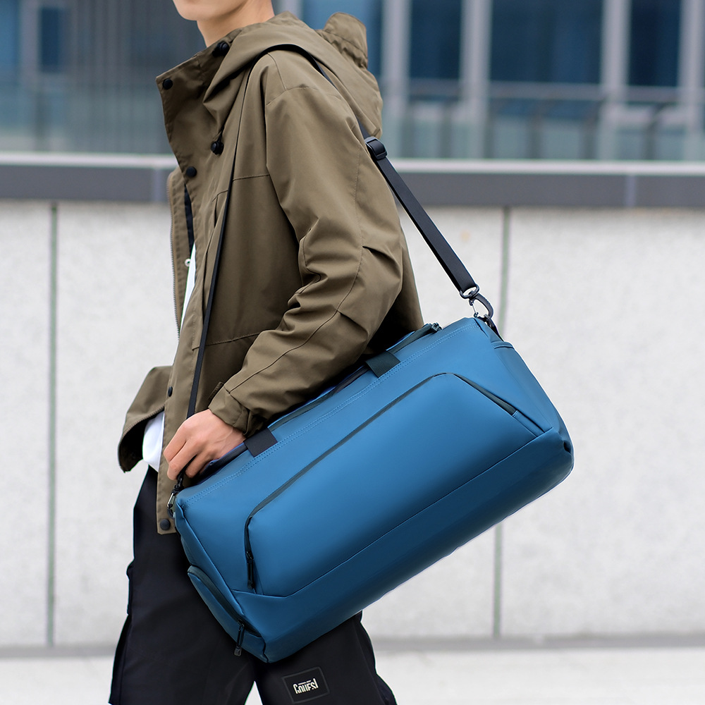 Textura bolso de gimnasio de separación seco y húmedo para hombres transfronterizos bolso de hombro portátil de gran capacidad bolso de viaje de reunión simple de negocios