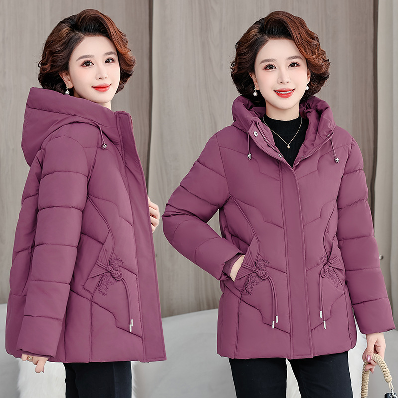 2024 nueva ropa de algodón de madres, ropa de algodón de gran tamaño suelta, abrigo de invierno, chaqueta de algodón gruesa, moda