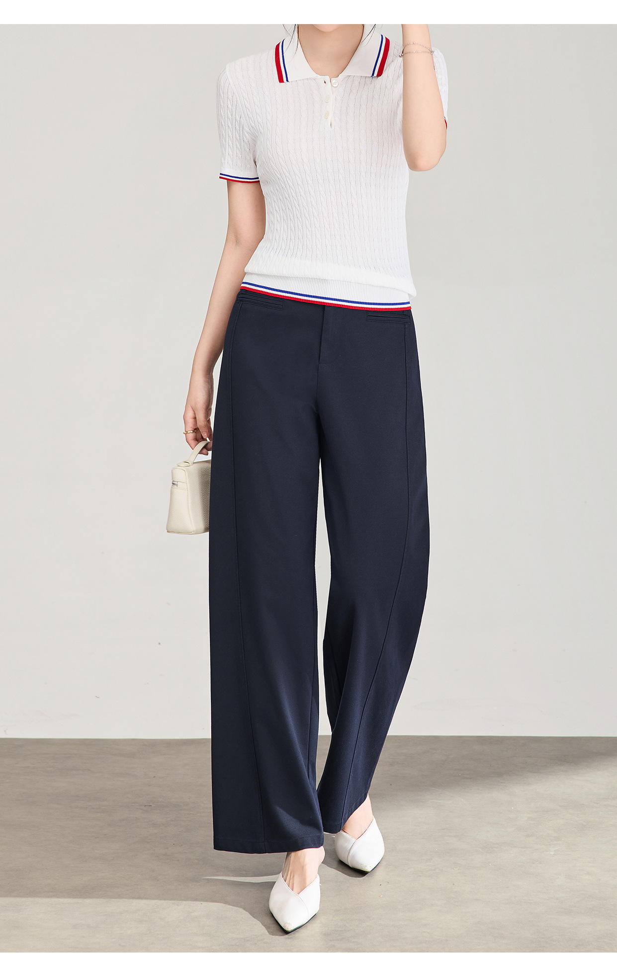 Quần culottes nữ ống rộng dáng lười, chất liệu tencel cotton mềm mại, cạp cao suông nhẹ — Xanh lông mòng đen chi tiết 15