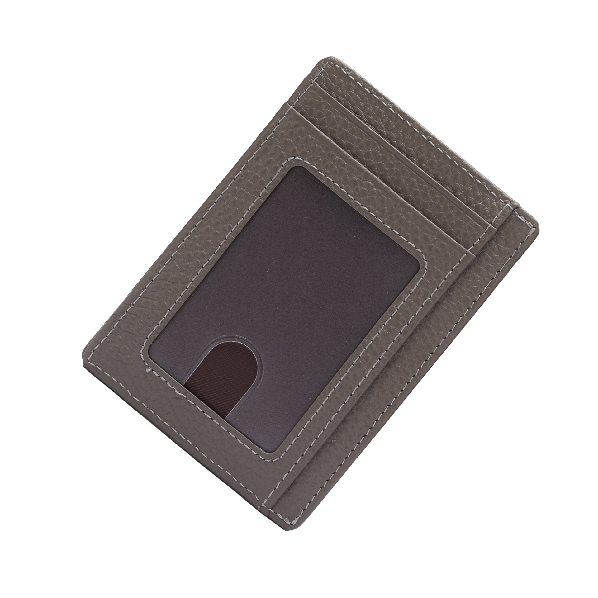 Amazon One Piece Multi-Function ID Bag RFID ultra-delgado anti-robo tarjeta de deslizamiento bolsa de tarjeta de cuero estampado de litchi