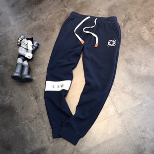 23 autumn and winter New Luojia couple breathable embroidered letters loose casual trendy skinny leg Walker trousers