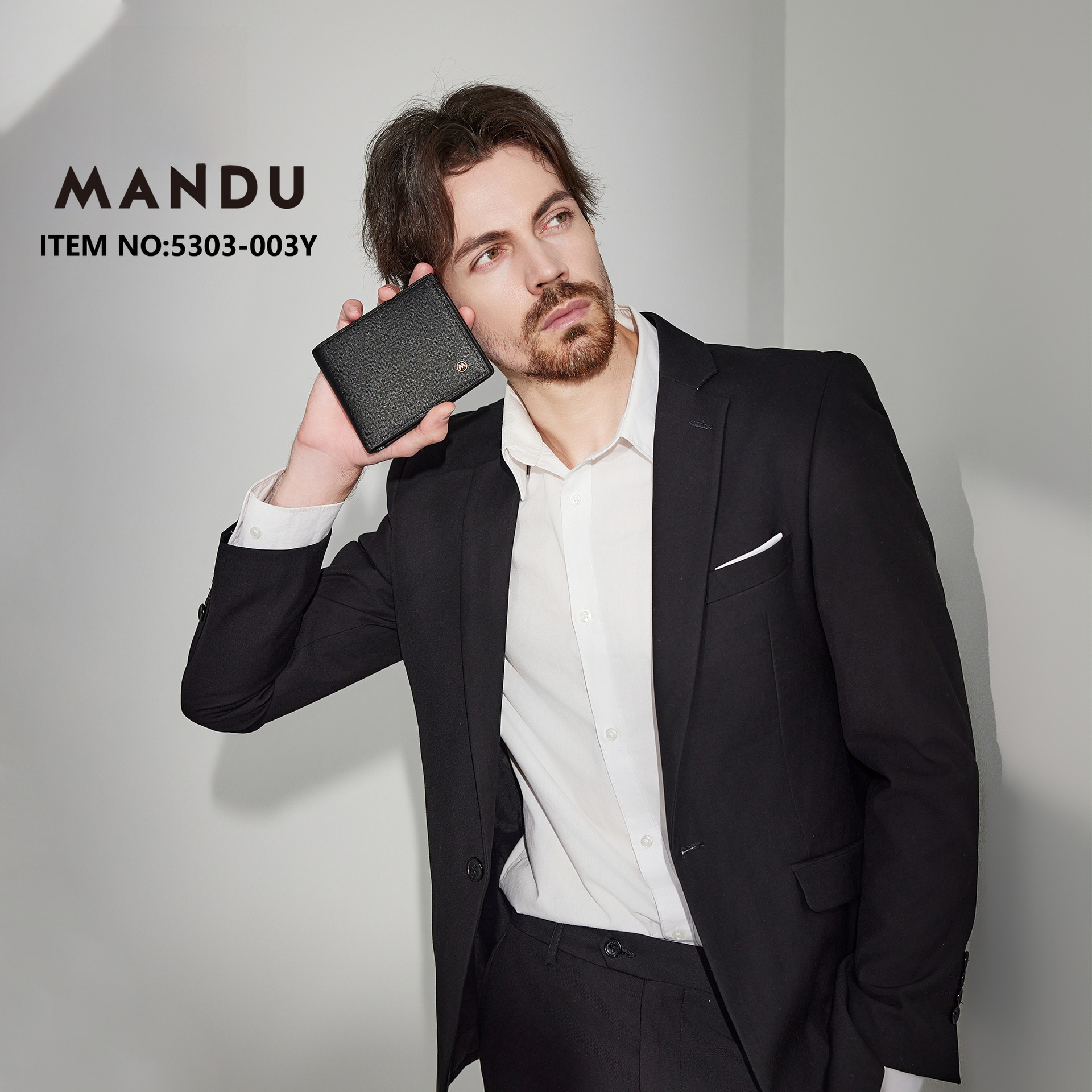 MANDU Diffuse Casual Men's Wallet Fashion Saffiano RFID Card Bag Multi-function Large Capacity Coin Purse Men_voghion.com