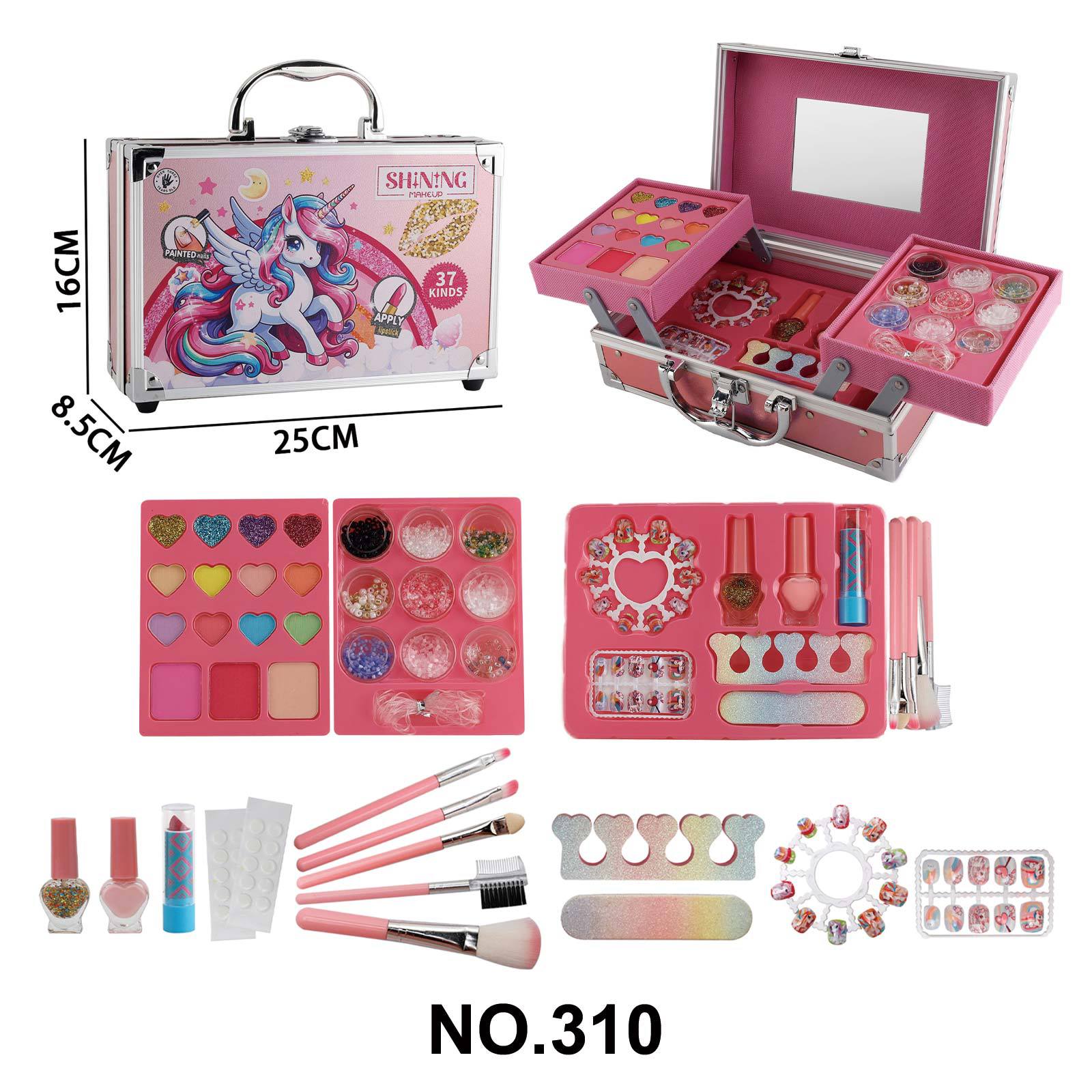 더블 레이어 휴대용 철 상자 유니콘 화장품 가방/310