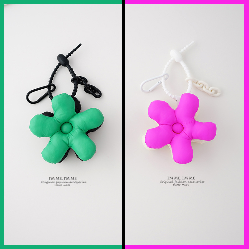 Niche Sense Bag Pendant Trendy ins Women's Flower Cute Double-Sided Rose Red Rope Knot Keychain Backpack Car