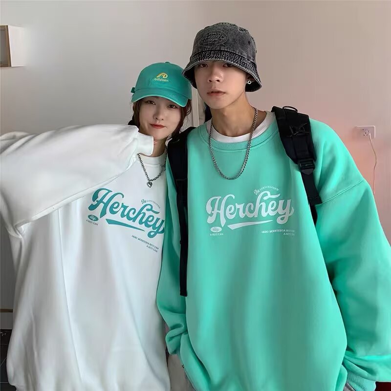 Men's Sweatshirt Sports Fashion Loose and Comfortable 2025 Autumn and Winter Velvet Warm Knitted Pullover Long-Sleeved Winter Clothing for Women