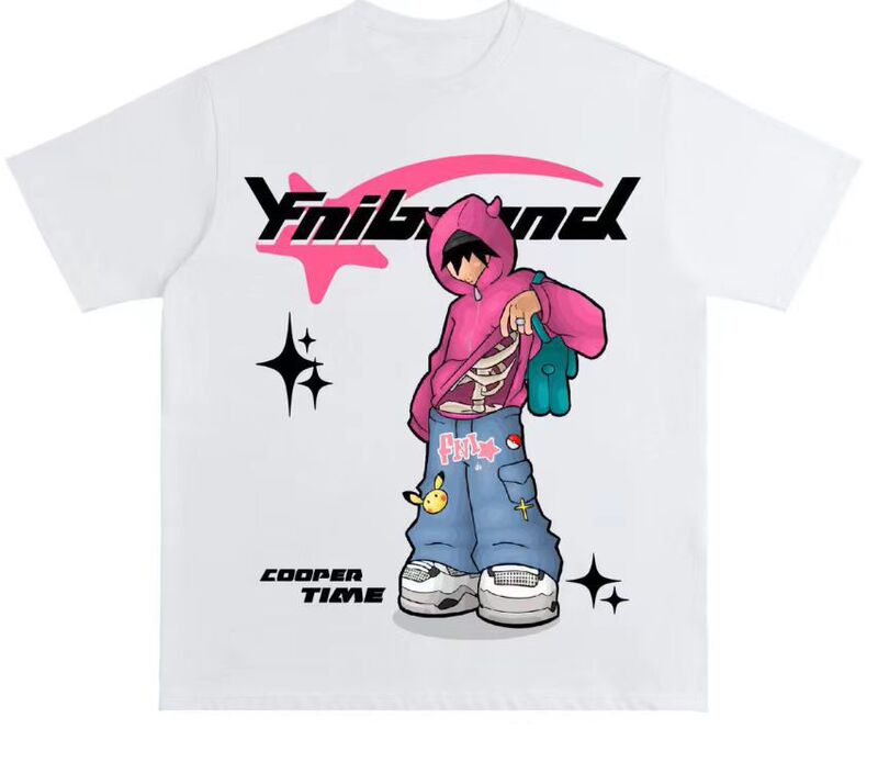 Hot Cross Border T-Shirt 2023 Vintage Clothing Cyber T-Shirt Gothic Aesthetic Grunge 90 s Summer Cotton T-Shirt