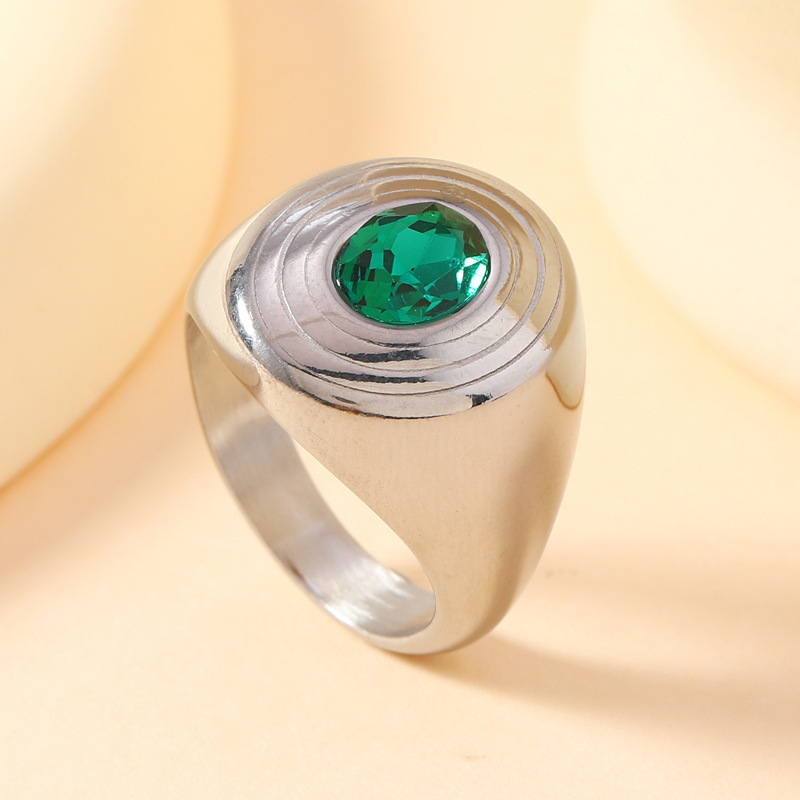 Steel color + emerald (elliptical second line)
