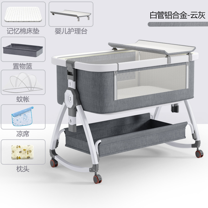Venta al por mayor cuna recién nacido cama costura cama grande bebé cama para niños cama bb cuna cama multifuncional móvil plegable