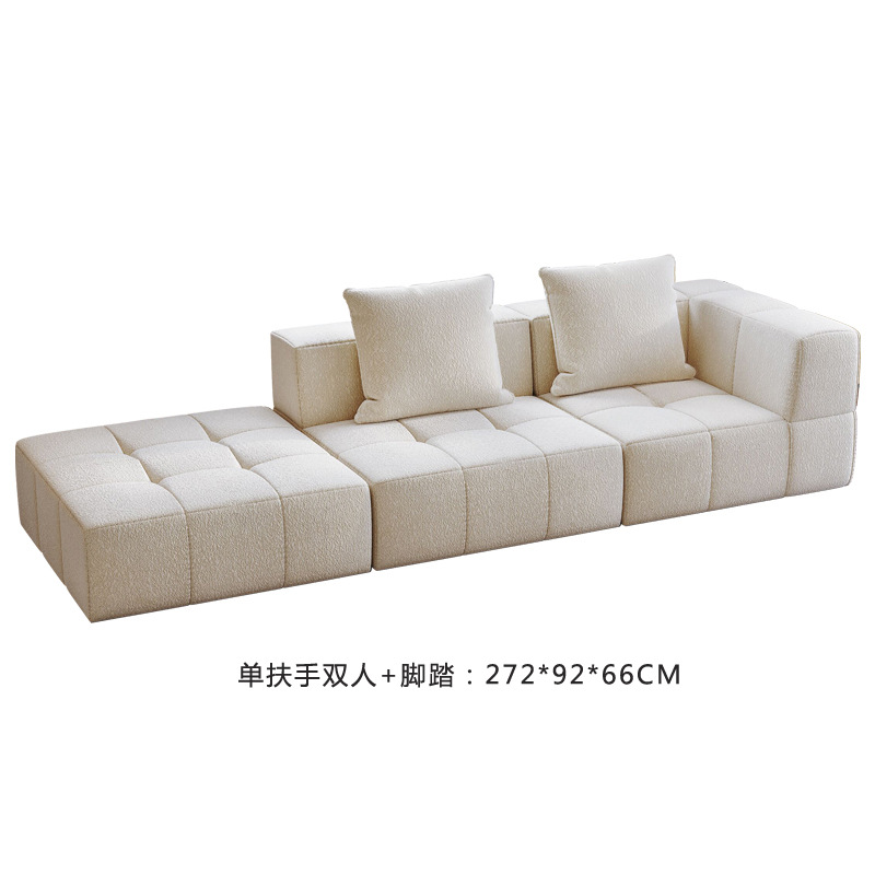 Transfronterizo diseñado para sofá de compresión minimalista combinado esponja sin esqueleto bolsa de vacío enrollada sala de estar viento crema image 9